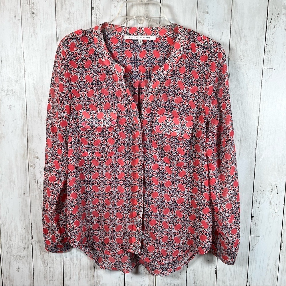 Boho Collective concepts women’s SP sheer long sleeve boho blouse